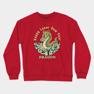 Dragon Of Wave, Happy Lunar New Year Crewneck Sweatshirt